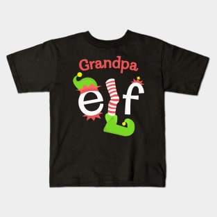 Grandpa Elf Matching Family Christmas Tee Kids T-Shirt